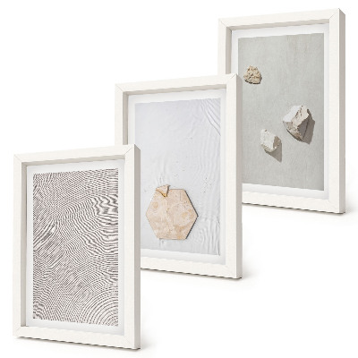 Juego de 3 cuadros decorativos Texturas ligeras sobre la arena, delicado estilo bohemio.