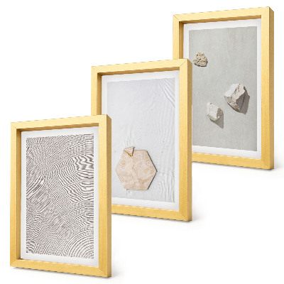 Juego de 3 cuadros decorativos Texturas ligeras sobre la arena, delicado estilo bohemio.