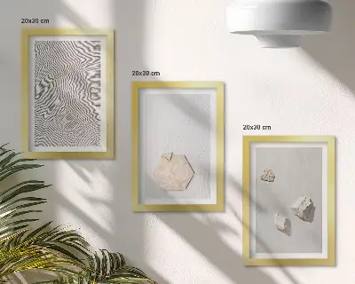 Juego de 3 cuadros decorativos con diseño de texturas ligeras sobre arena en estilo bohemio