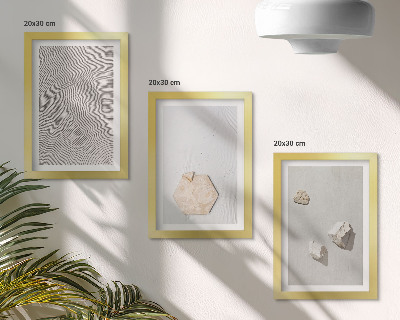 Juego de 3 cuadros decorativos Texturas ligeras sobre la arena, delicado estilo bohemio.