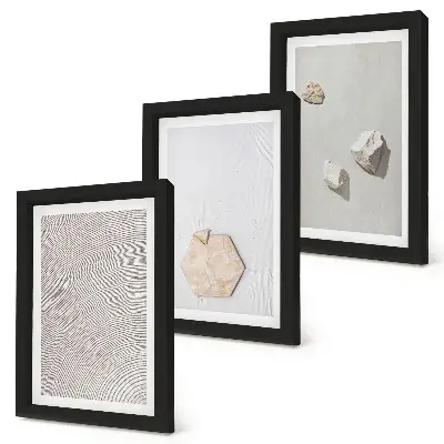 Juego de 3 cuadros decorativos con diseño de texturas ligeras sobre arena en estilo bohemio
