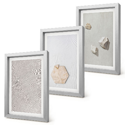 Juego de 3 cuadros decorativos Texturas ligeras sobre la arena, delicado estilo bohemio.