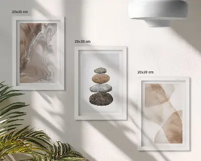 Juego de 3 cuadros decorativos con estructuras pintadas y formas abstractas en tonos pastel