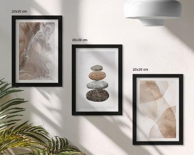 Juego de 3 cuadros decorativos Estructuras pintadas con formas abstractas en colores pastel.