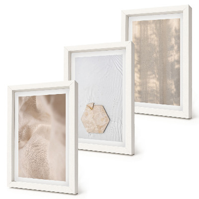 Tríptico enmarcado Texturas sutiles en un estilo bohemio natural.