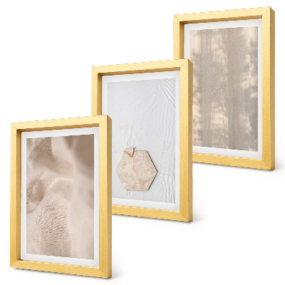 Tríptico enmarcado Texturas sutiles en un estilo bohemio natural.
