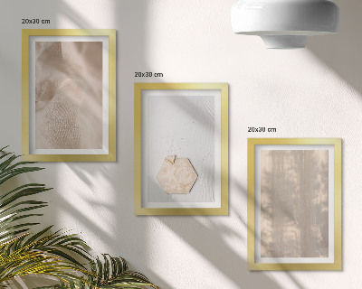 Tríptico enmarcado Texturas sutiles en un estilo bohemio natural.