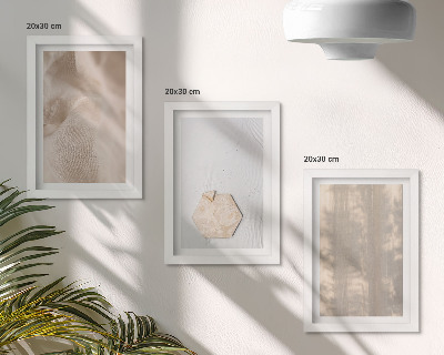 Tríptico enmarcado Texturas sutiles en un estilo bohemio natural.