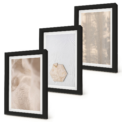Tríptico enmarcado Texturas sutiles en un estilo bohemio natural.
