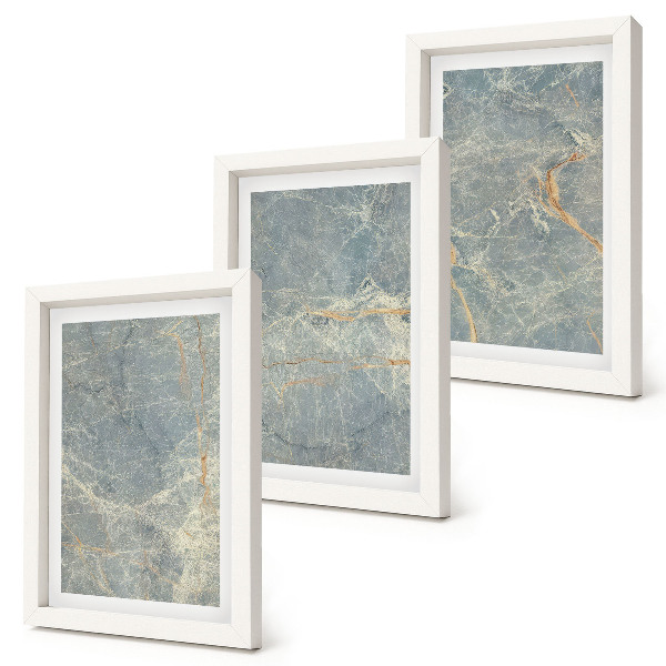 Juego de 3 cuadros decorativos Estructura de piedra decorativa de mármol veteado verde