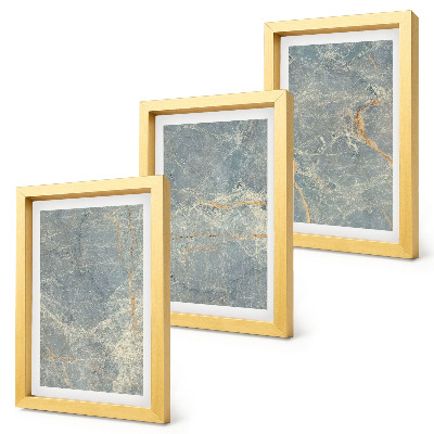 Juego de 3 cuadros decorativos Estructura de piedra decorativa de mármol veteado verde