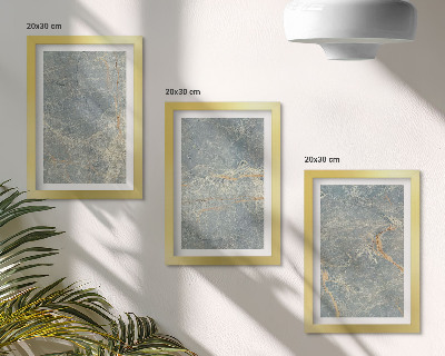 Juego de 3 cuadros decorativos Estructura de piedra decorativa de mármol veteado verde