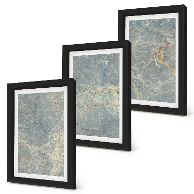 Juego de 3 cuadros decorativos Estructura de piedra decorativa de mármol veteado verde