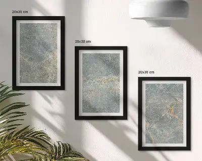 Juego de 3 cuadros decorativos con estructura de piedra de mármol veteado verde