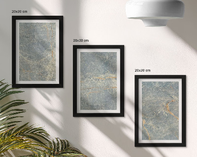 Juego de 3 cuadros decorativos Estructura de piedra decorativa de mármol veteado verde