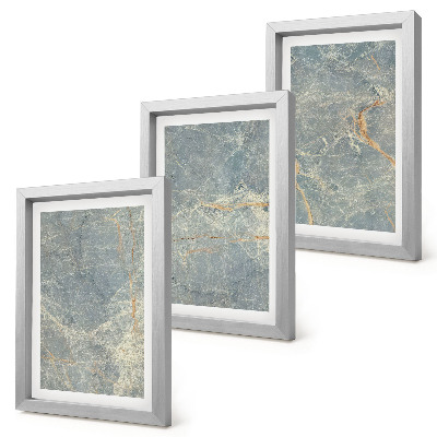 Juego de 3 cuadros decorativos Estructura de piedra decorativa de mármol veteado verde