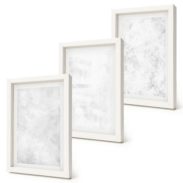 Tríptico enmarcado Puntos blancos sobre fondos minimalistas de lienzo