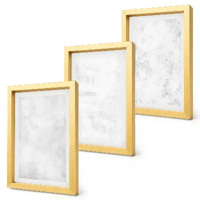 Tríptico enmarcado puntos blancos sobre fondo minimalista en lienzo