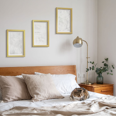 Tríptico enmarcado Puntos blancos sobre fondos minimalistas de lienzo