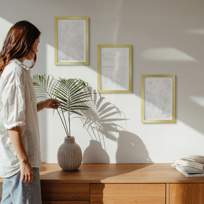 Tríptico enmarcado Puntos blancos sobre fondos minimalistas de lienzo