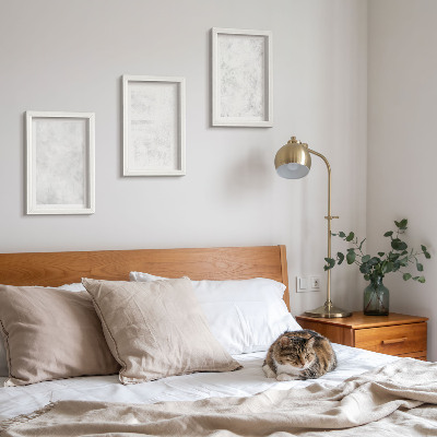 Tríptico enmarcado Puntos blancos sobre fondos minimalistas de lienzo
