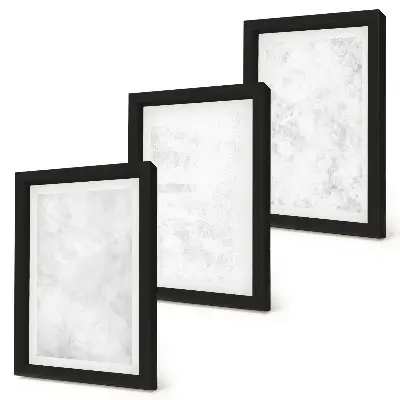 Tríptico enmarcado puntos blancos sobre fondo minimalista en lienzo