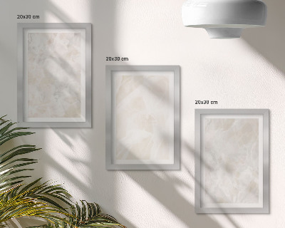 Juego de 3 cuadros decorativos Estructuras de piedra en tonos pastel de mármol blanco.