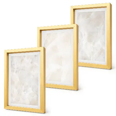 Juego de 3 cuadros decorativos con diseño de estructuras de piedra en mármol blanco tonos pastel