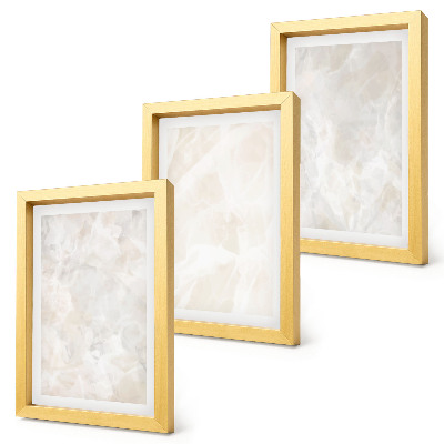 Juego de 3 cuadros decorativos Estructuras de piedra en tonos pastel de mármol blanco.
