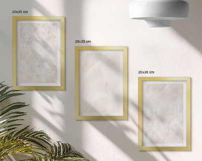 Juego de 3 cuadros decorativos Estructuras de piedra en tonos pastel de mármol blanco.