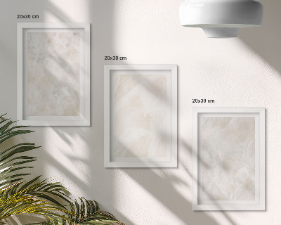 Juego de 3 cuadros decorativos Estructuras de piedra en tonos pastel de mármol blanco.