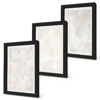 Juego de 3 cuadros decorativos con diseño de estructuras de piedra en mármol blanco tonos pastel