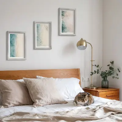 Juego de 3 cuadros decorativos con diseño de acuarelas derramadas en estilo minimalista