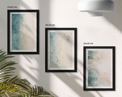 Juego de 3 cuadros decorativos Acuarelas derramadas sobre lienzo, estilo minimalista