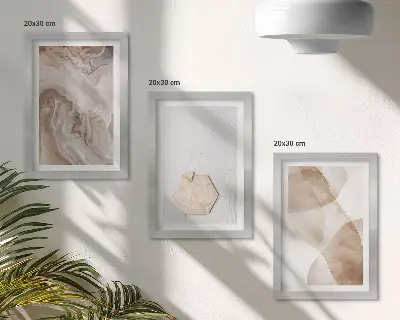 Tríptico enmarcado con diseño abstracto inspirado en la naturaleza