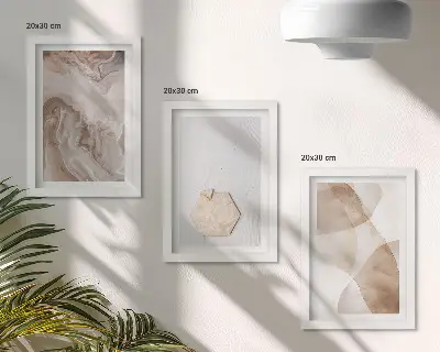 Tríptico enmarcado con diseño abstracto inspirado en la naturaleza