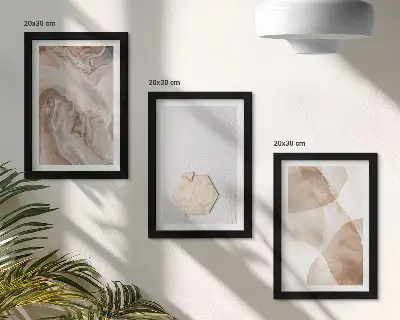Tríptico enmarcado con diseño abstracto inspirado en la naturaleza