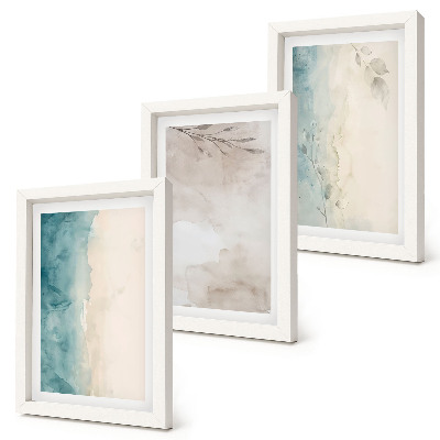 Juego de 3 cuadros decorativos Textura sutil de acuarela