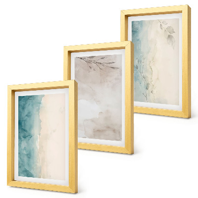 Juego de 3 cuadros decorativos Textura sutil de acuarela