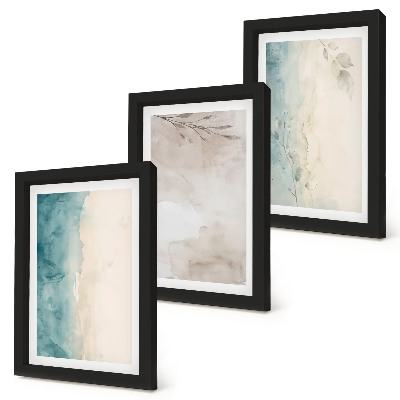 Juego de 3 cuadros decorativos Textura sutil de acuarela