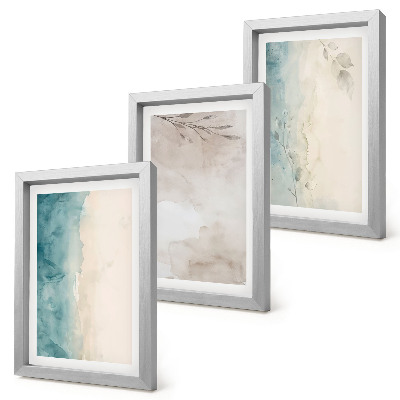 Juego de 3 cuadros decorativos Textura sutil de acuarela