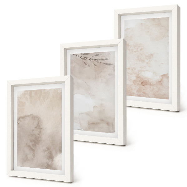 Juego de 3 cuadros decorativos Textura de acuarela derramada al estilo boho