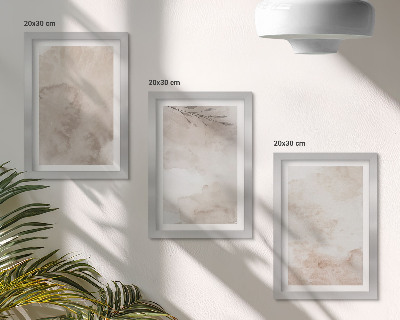 Juego de 3 cuadros decorativos Textura de acuarela derramada al estilo boho