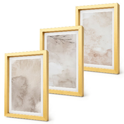 Juego de 3 cuadros decorativos Textura de acuarela derramada al estilo boho