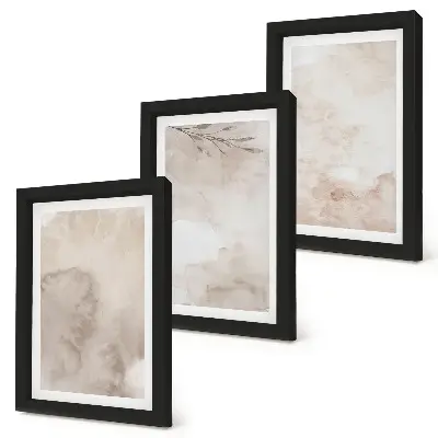 Juego de 3 cuadros decorativos con diseño de textura de acuarela derramada estilo boho