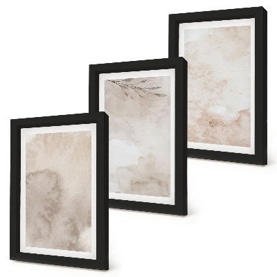 Juego de 3 cuadros decorativos Textura de acuarela derramada al estilo boho