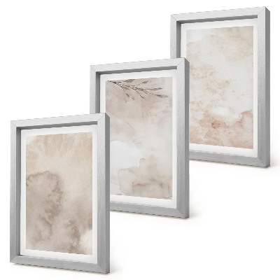 Juego de 3 cuadros decorativos Textura de acuarela derramada al estilo boho