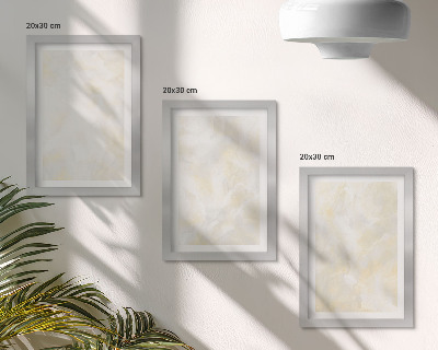 Tríptico enmarcado Diseño de pinceladas de pintura con textura brillante