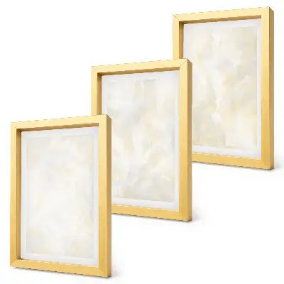 Tríptico enmarcado con diseño de pinceladas de pintura de textura brillante