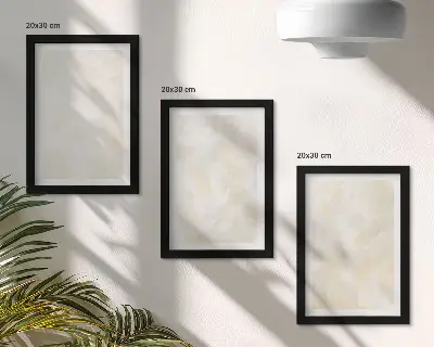 Tríptico enmarcado con diseño de pinceladas de pintura de textura brillante